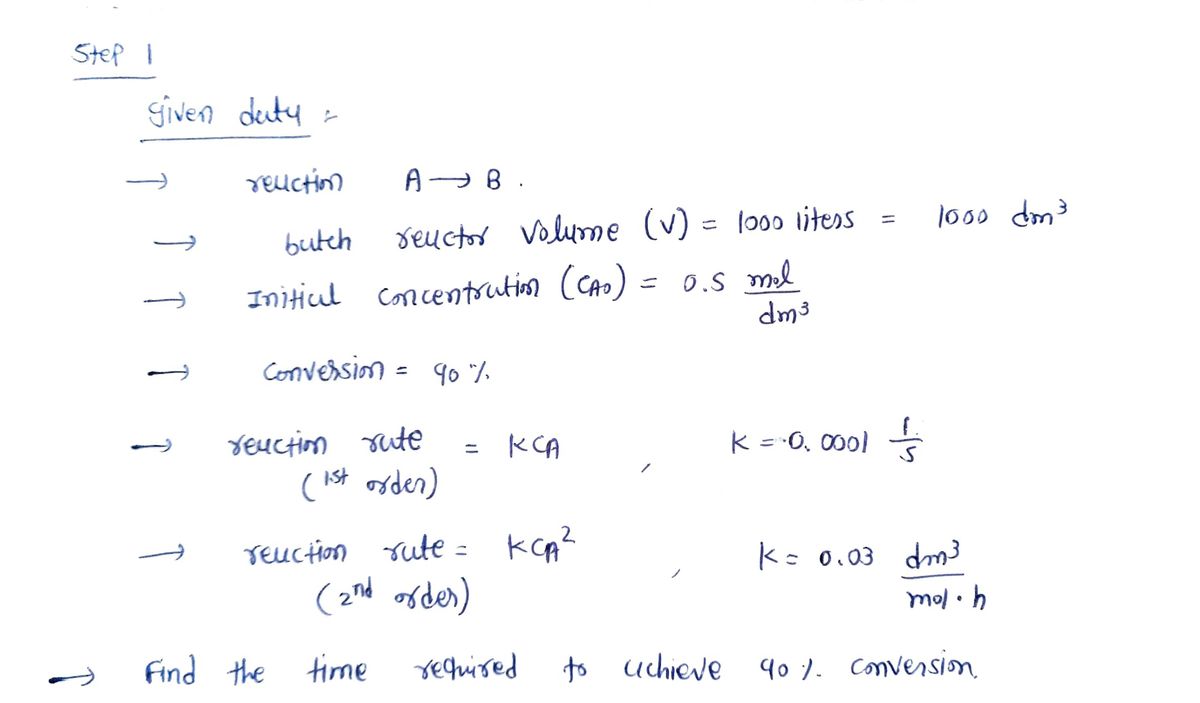 Chemical Engineering homework question answer, step 1, image 1